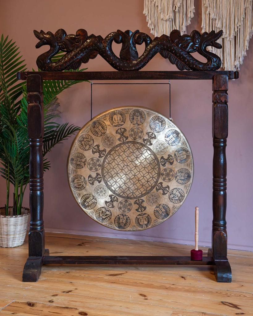 Huge Yogi Flower of Life Metal Gong No.68-Siesta Crafts