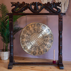 Extra Large Yogi Flower of Life Metal Gong No.68-Siesta Crafts