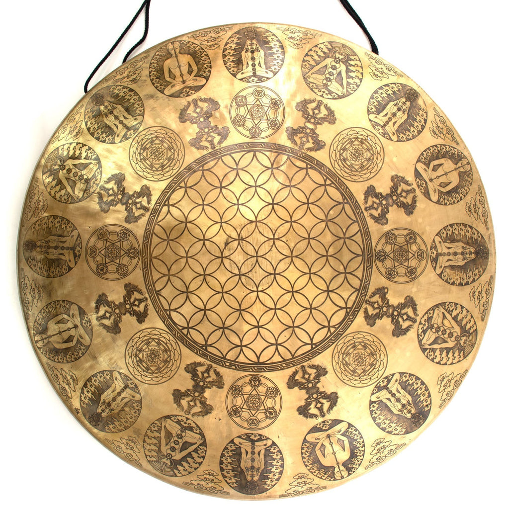 Huge Yogi Flower of Life Metal Gong No.68-Siesta Crafts