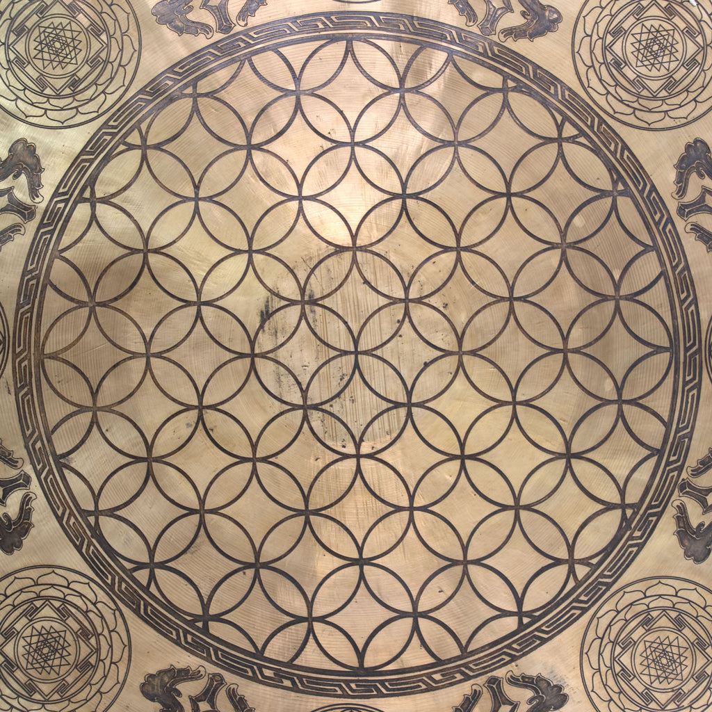 Huge Yogi Flower of Life Metal Gong No.68-Siesta Crafts