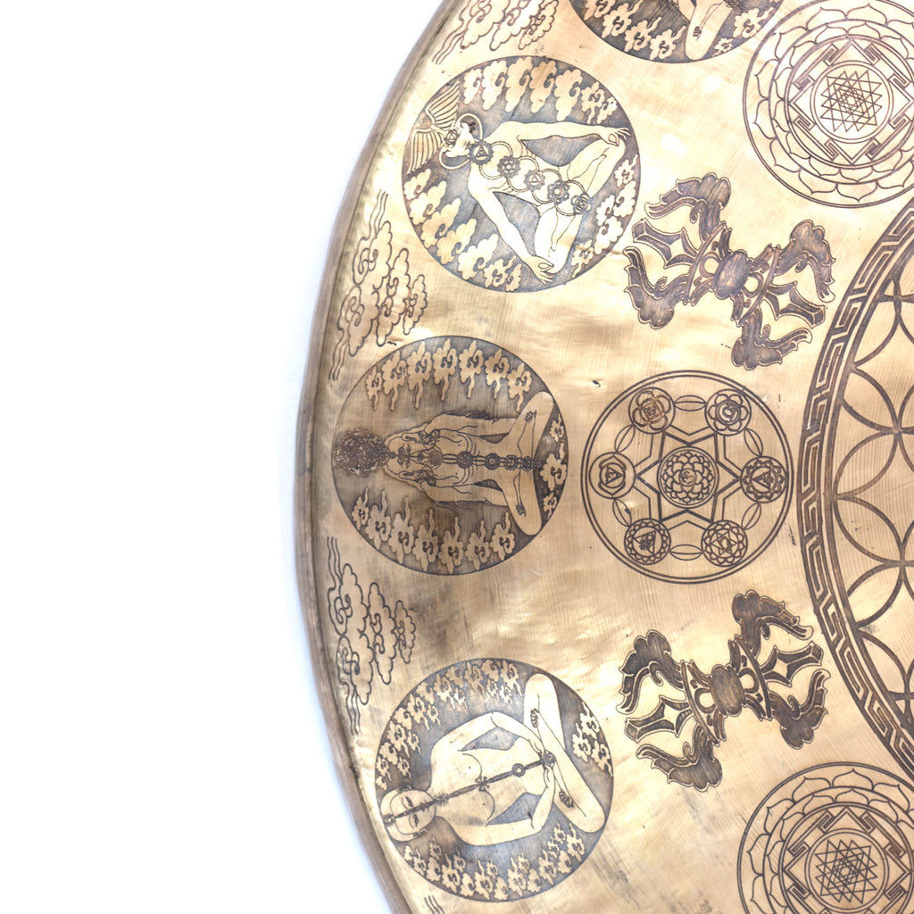 Huge Yogi Flower of Life Metal Gong No.68-Siesta Crafts