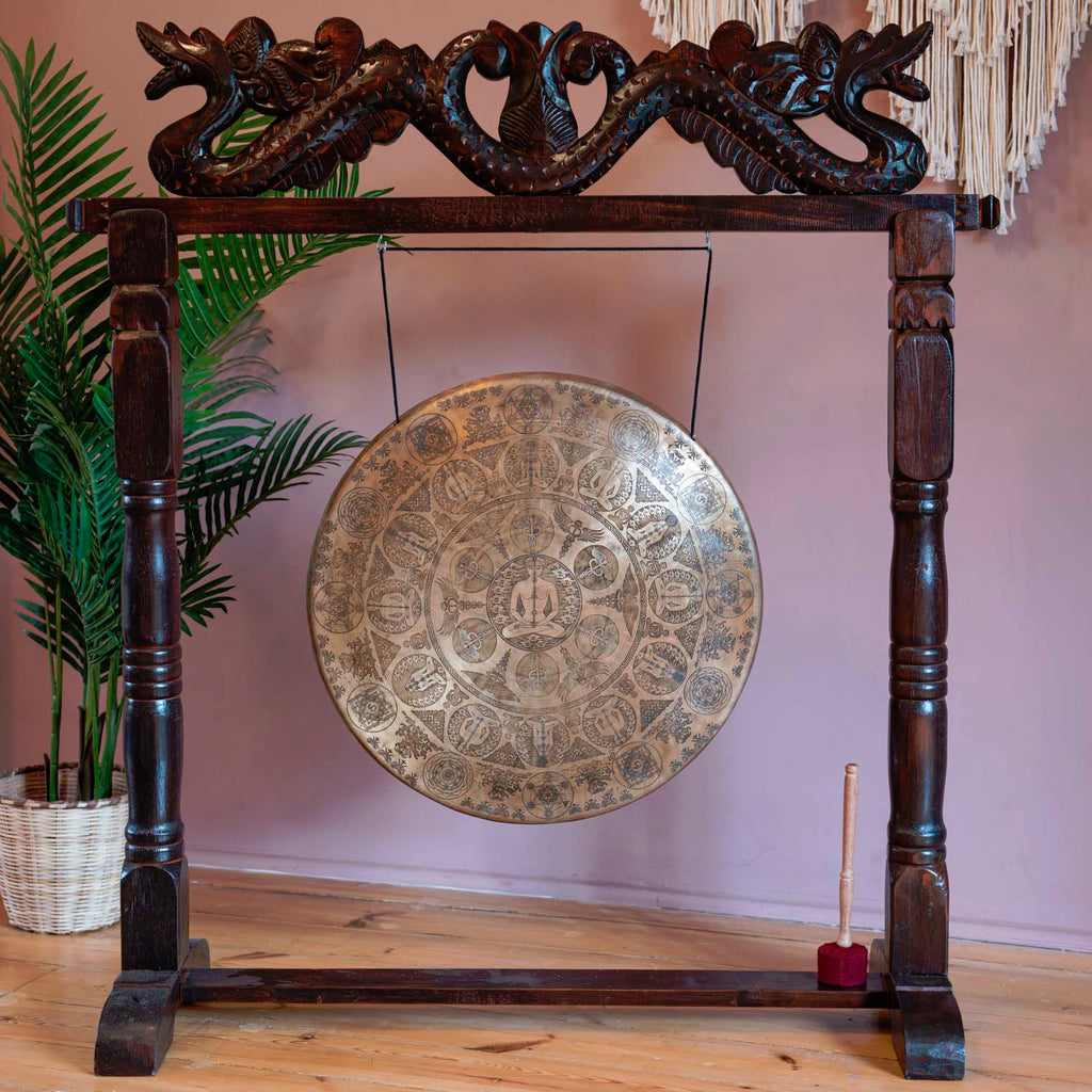 Large Yogi Mandala Etched Gong No.74-Siesta Crafts