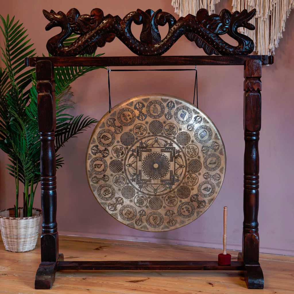 Extra Large Vajra Mandalas Etched Gong No.75-Siesta Crafts