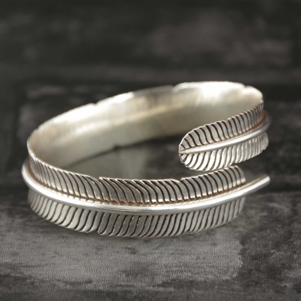 Nepalese Silver Feather Bracelet-Siesta Crafts