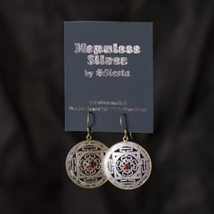 Round Mandala Silver Earrings-Siesta Crafts