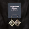 Square Mandala Silver Earrings-Siesta Crafts