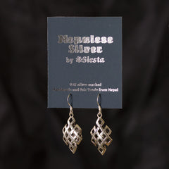 Endless Knot Cage Silver Earrings-Siesta Crafts