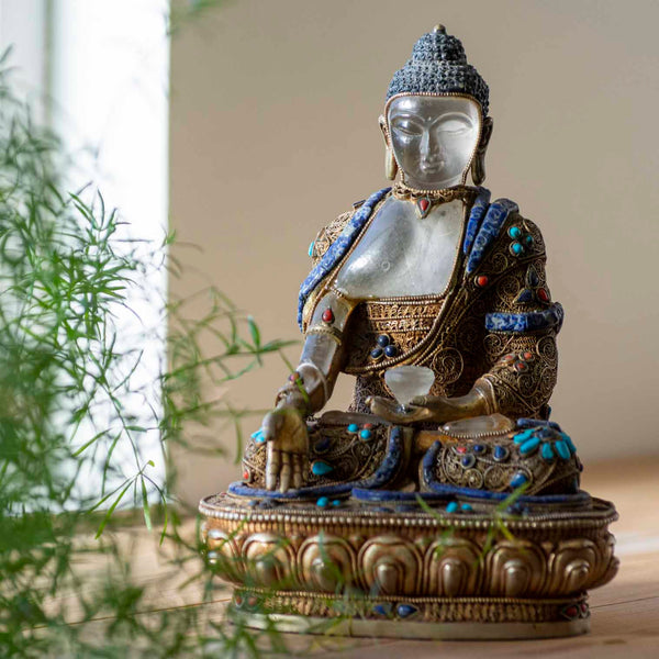 Himalayan Quartz Crystal Buddha Statue-Siesta Crafts