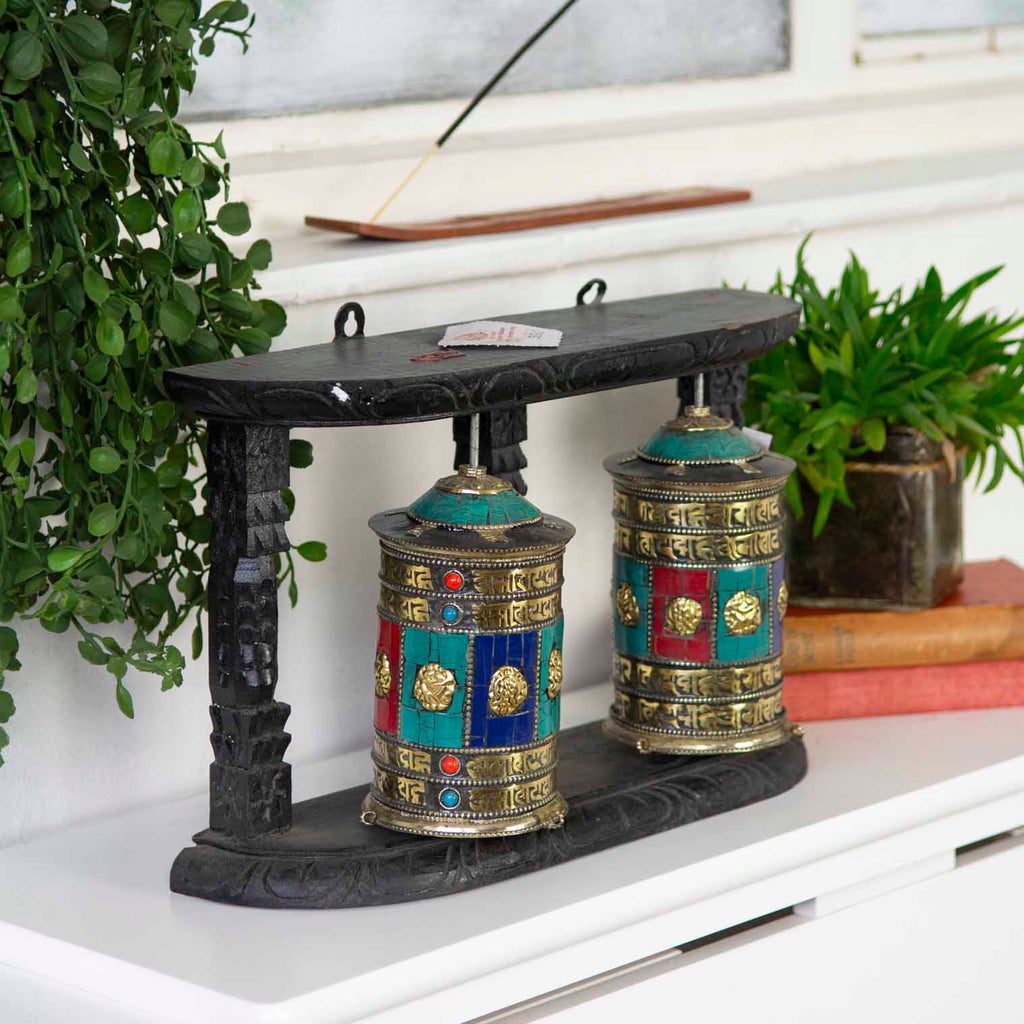 Special Wall Double Prayer Wheel No.236-Siesta Crafts