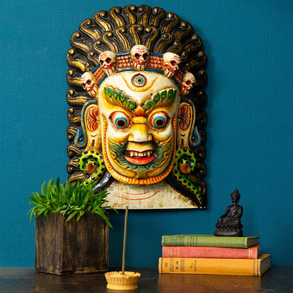 Artisan White Bhairab Mask No.272-Siesta Crafts