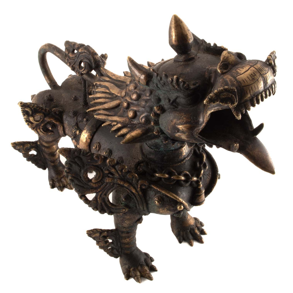 Ornate Brass Himalayan Lion Set-Siesta Crafts