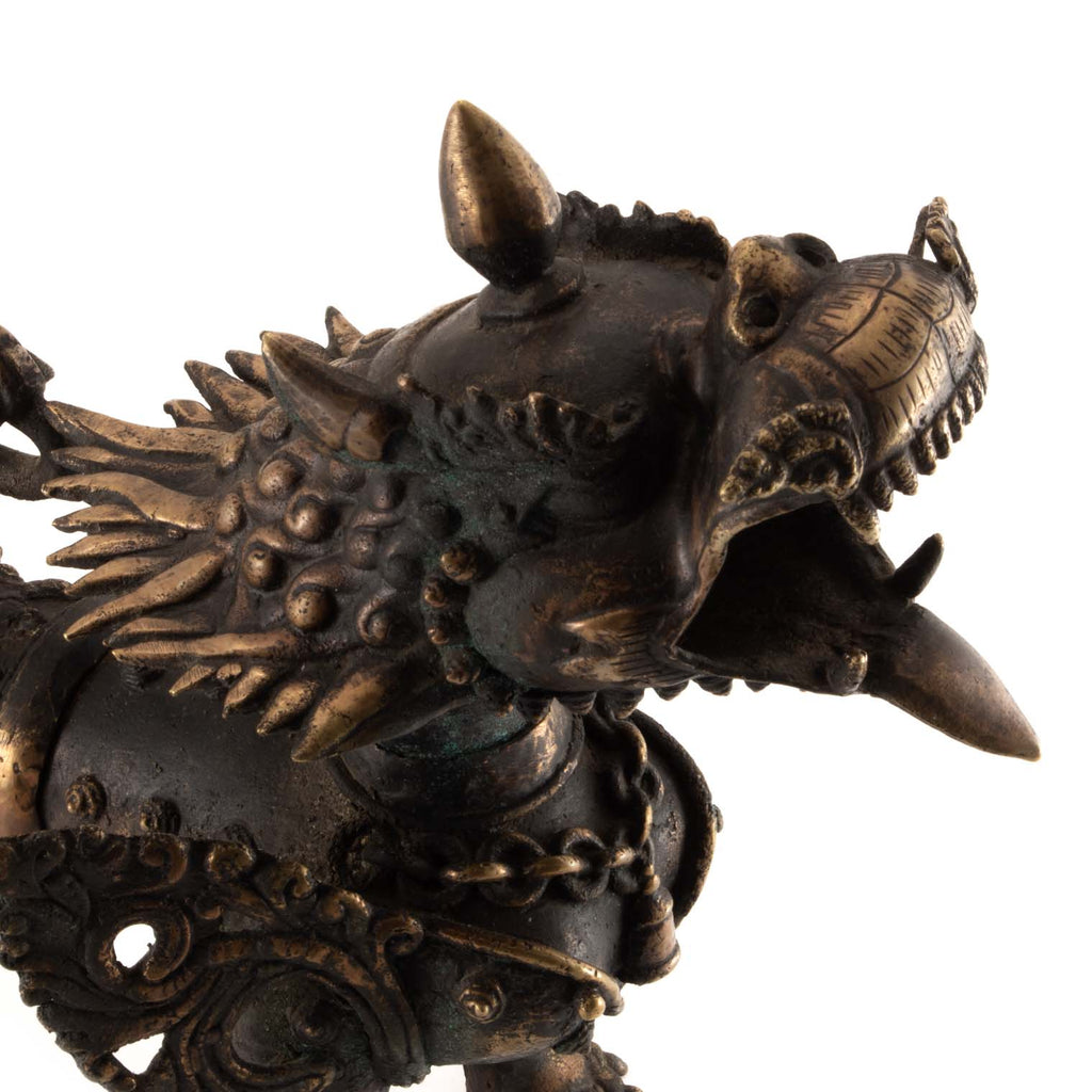 Ornate Brass Himalayan Lion Set-Siesta Crafts