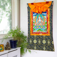 White Tara Thangka No 337-Siesta Crafts