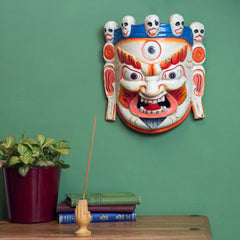 Artisan White Bhairab Mask No.383-Siesta Crafts