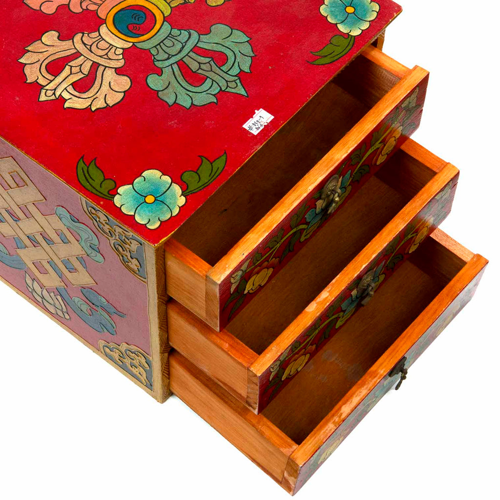Tibetan Style Set of Three Drawers - Flowers No.392-Siesta Crafts