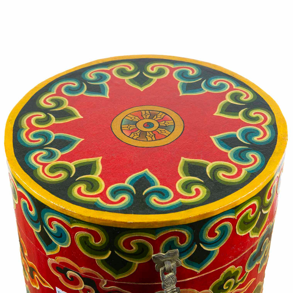 Tibetan Style Round Map Chest No.396-Siesta Crafts