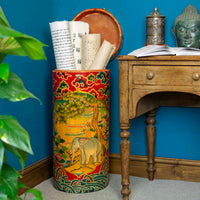 Tibetan Style Round Map Chest No.396-Siesta Crafts