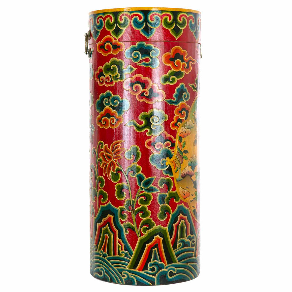 Tibetan Style Round Map Chest No.396-Siesta Crafts