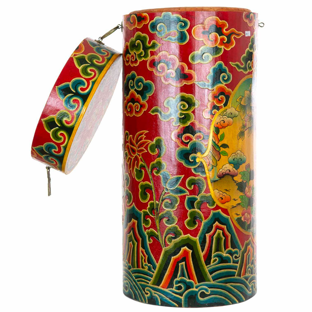 Tibetan Style Round Map Chest No.396-Siesta Crafts
