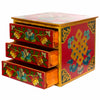 Tibetan Style Set of Three Drawers - Flowers No.398-Siesta Crafts