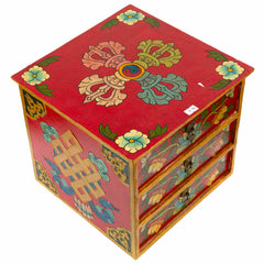 Tibetan Style Set of Three Drawers - Flowers No.398-Siesta Crafts