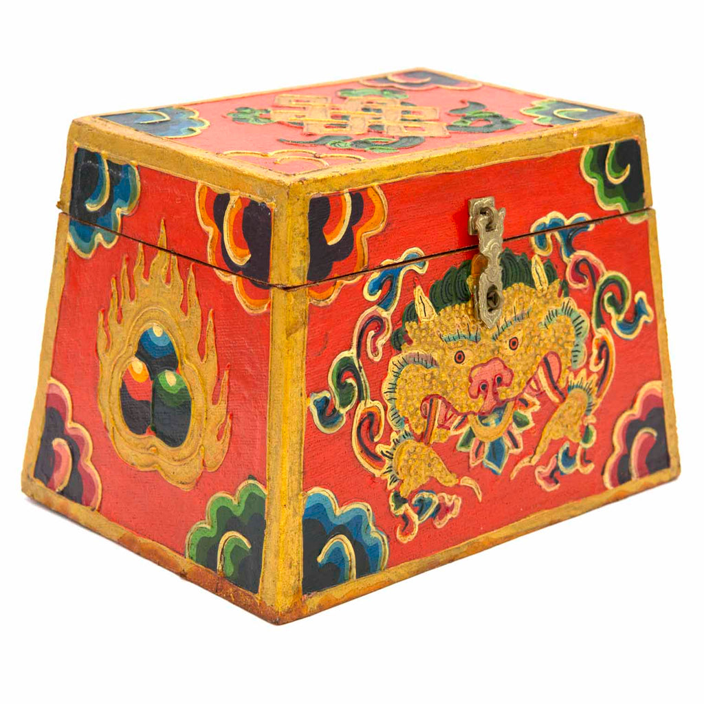 Tibetan Style Orange Cheppu Pyramid Chest-Siesta Crafts