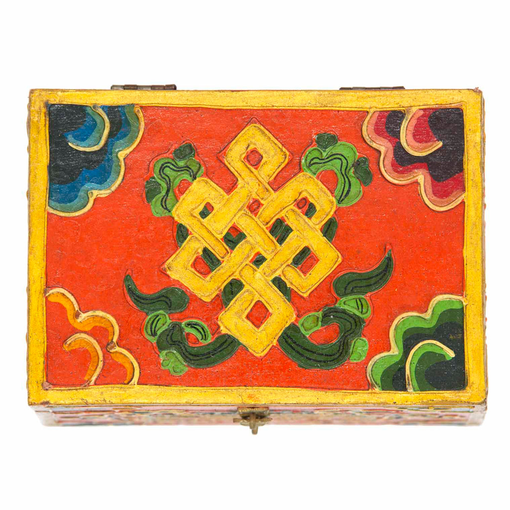 Tibetan Style Orange Cheppu Pyramid Chest-Siesta Crafts