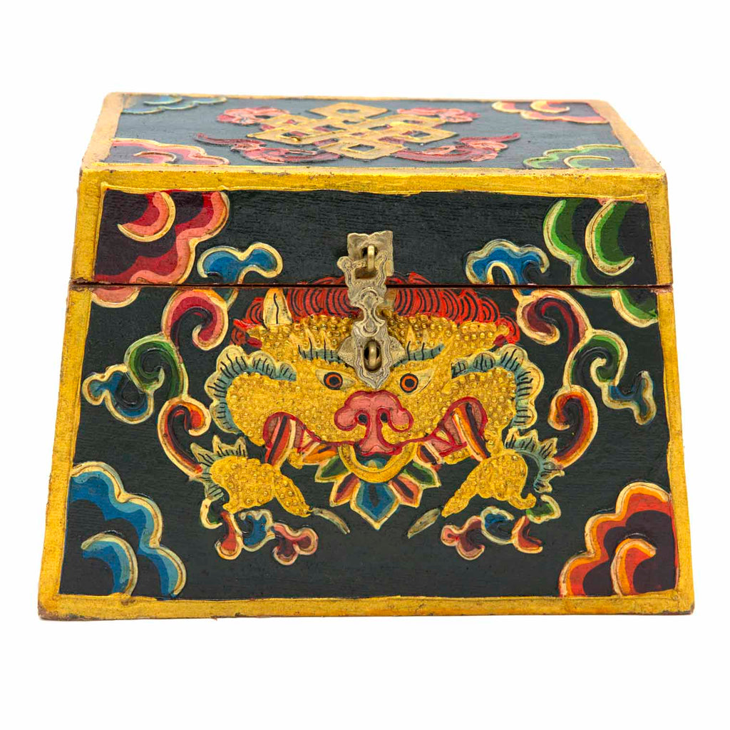 Tibetan Style Dark Green Cheppu Pyramid Chest-Siesta Crafts