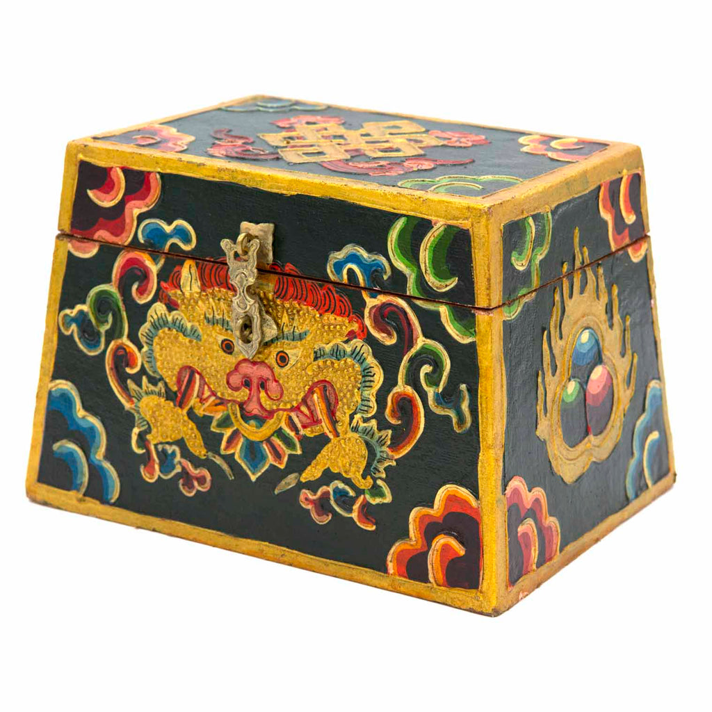 Tibetan Style Dark Green Cheppu Pyramid Chest-Siesta Crafts