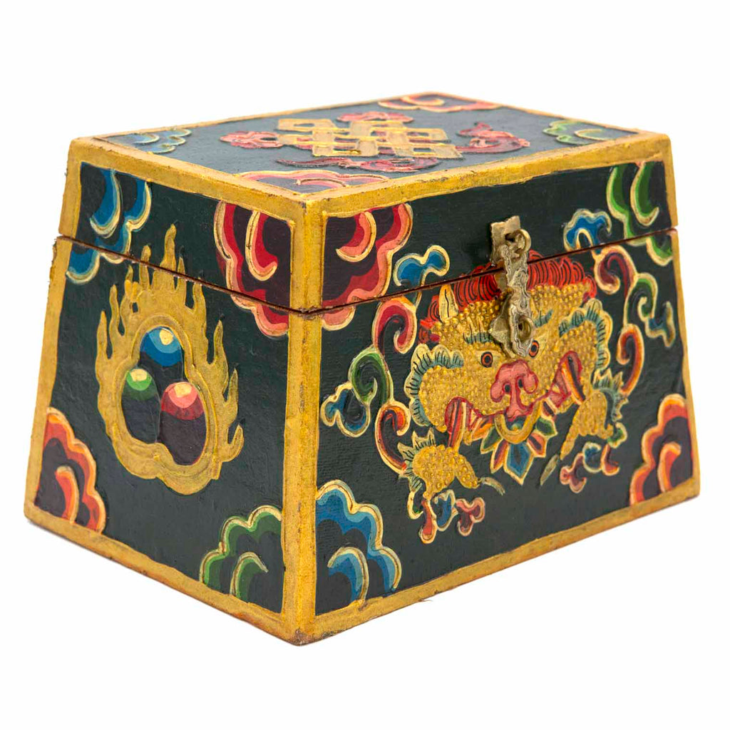 Tibetan Style Dark Green Cheppu Pyramid Chest-Siesta Crafts