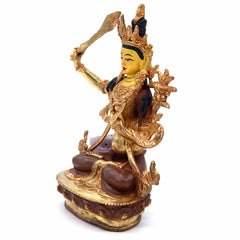 Gold Plated Manjushri Statue No.406-Siesta Crafts