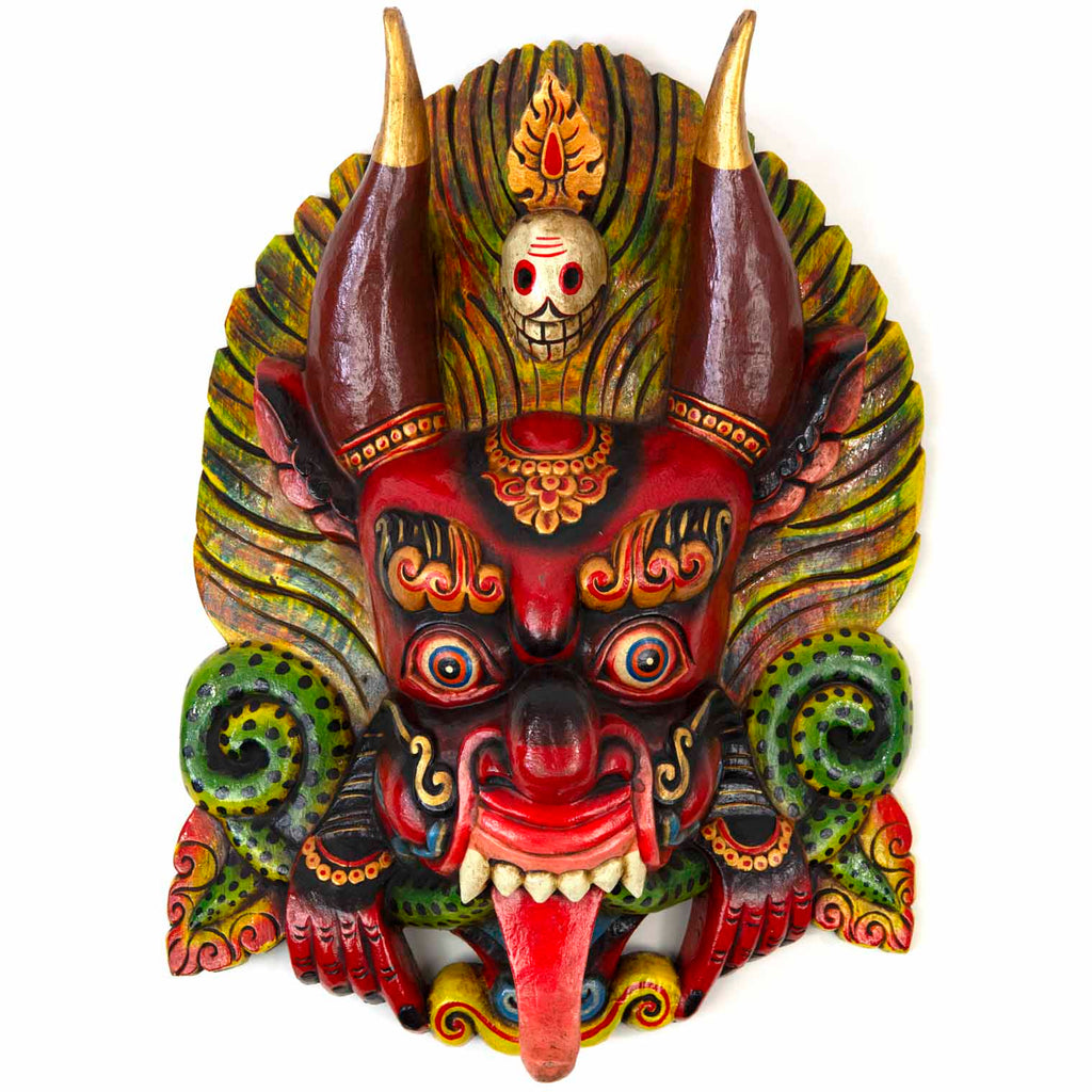 Hand-Carved Nepalese Cheppu Mask-Siesta Crafts