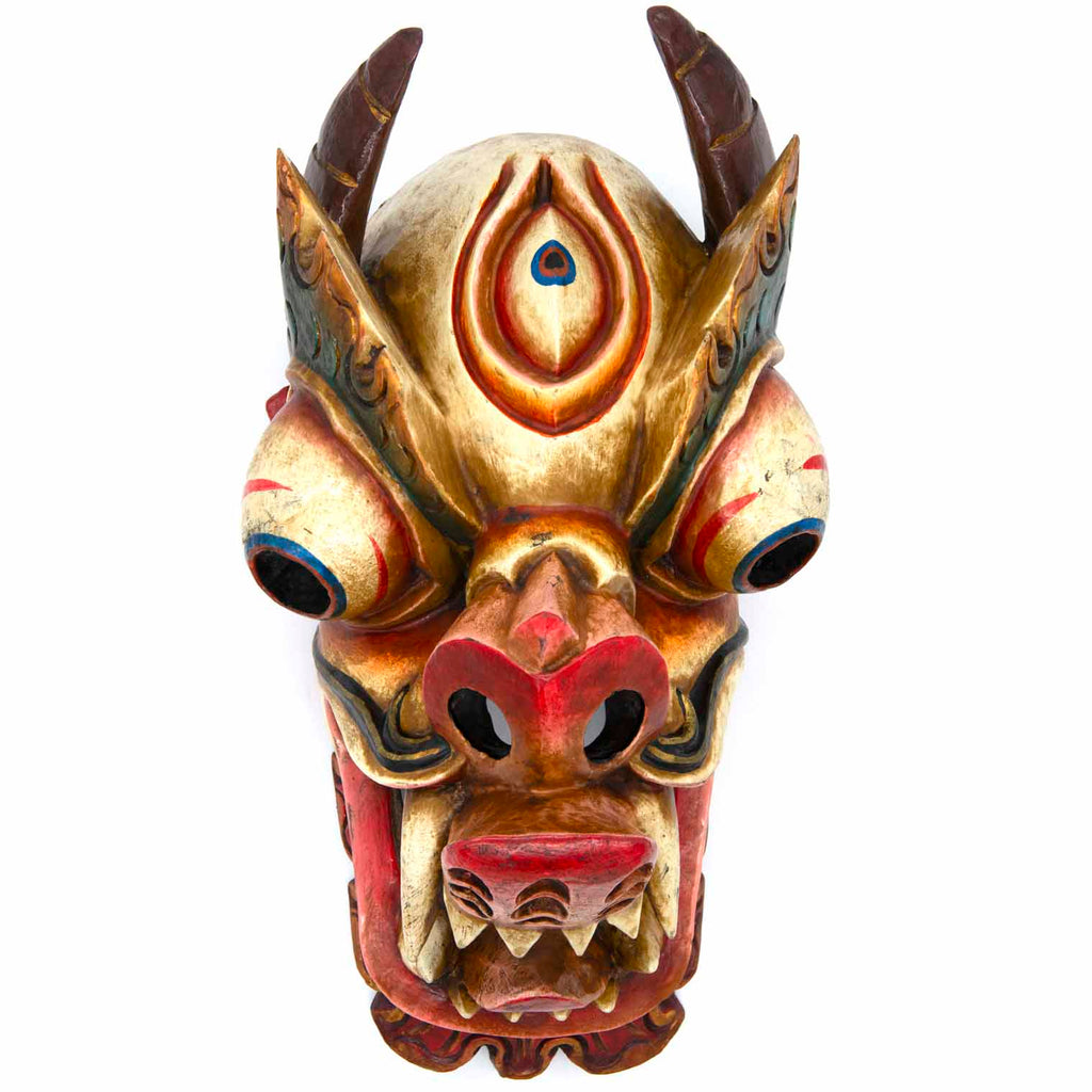 Hand-Carved Nepalese Dragon Mask-Siesta Crafts