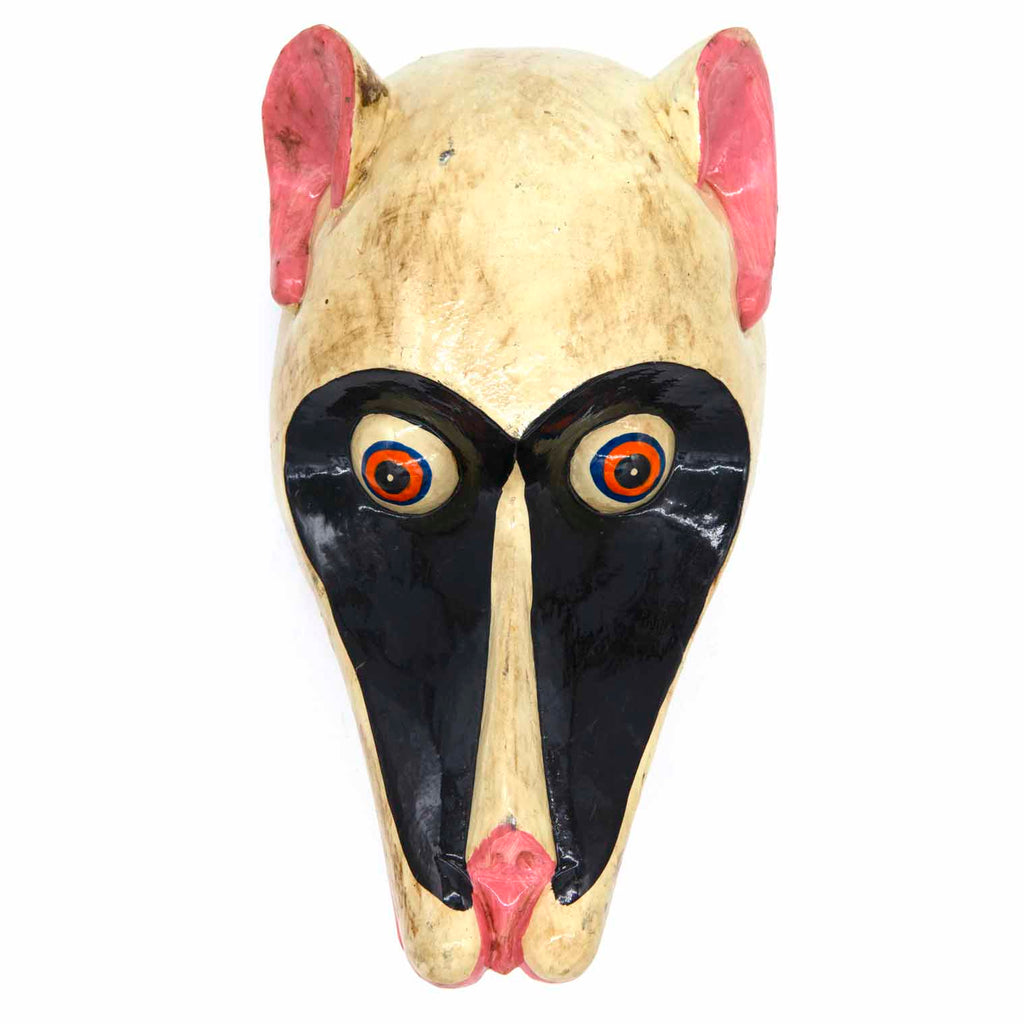 Hand-Carved Nepalese Raccoon Mask-Siesta Crafts