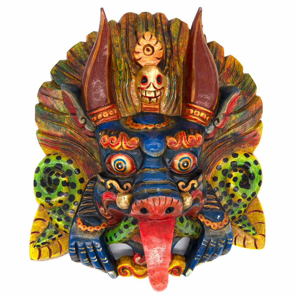 Hand-Carved Nepalese Cheppu Mask-Siesta Crafts