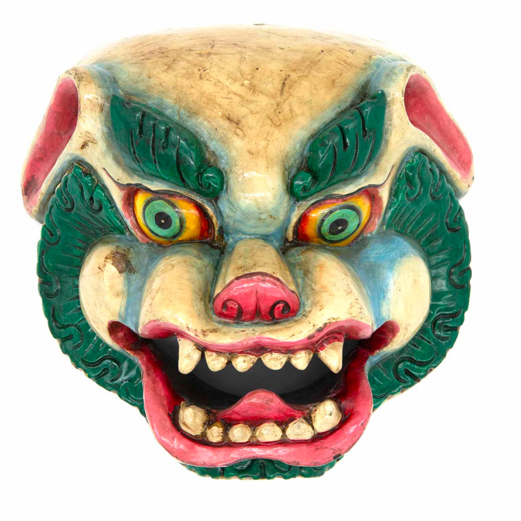 Hand-Carved Nepalese Snowlion Mask-Siesta Crafts