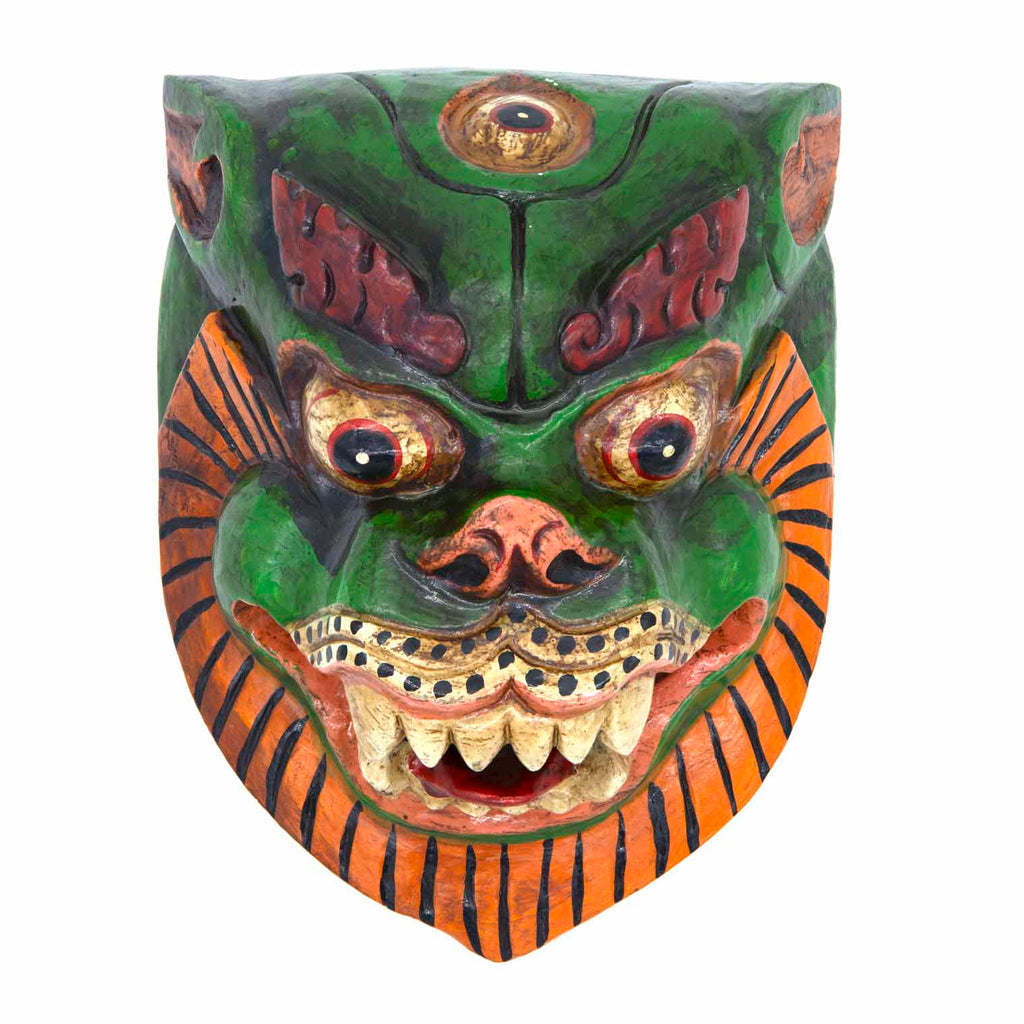 Hand-Carved Nepalese Lion Mask-Siesta Crafts