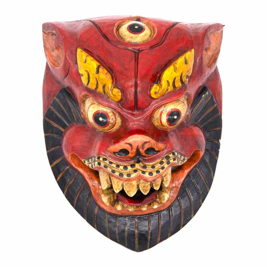 Hand-Carved Nepalese Lion Mask-Siesta Crafts