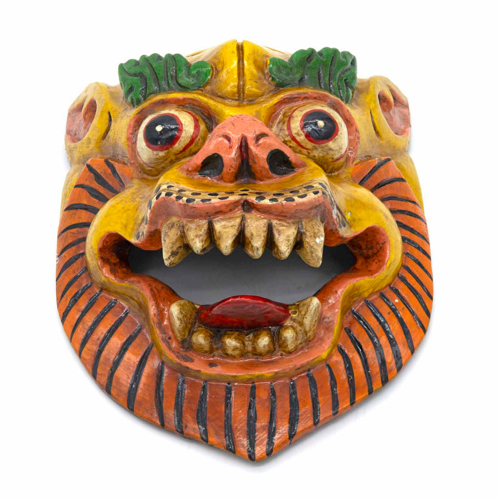 Hand-Carved Nepalese Lion Mask-Siesta Crafts