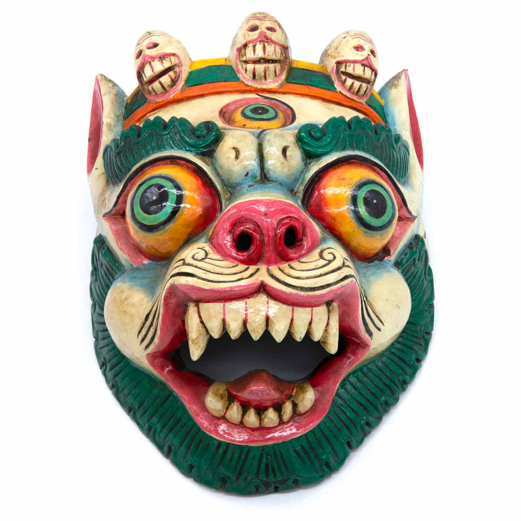 Hand-Carved Nepalese Snowlion Mask-Siesta Crafts