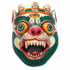 Hand-Carved Nepalese Snowlion Mask-Siesta Crafts