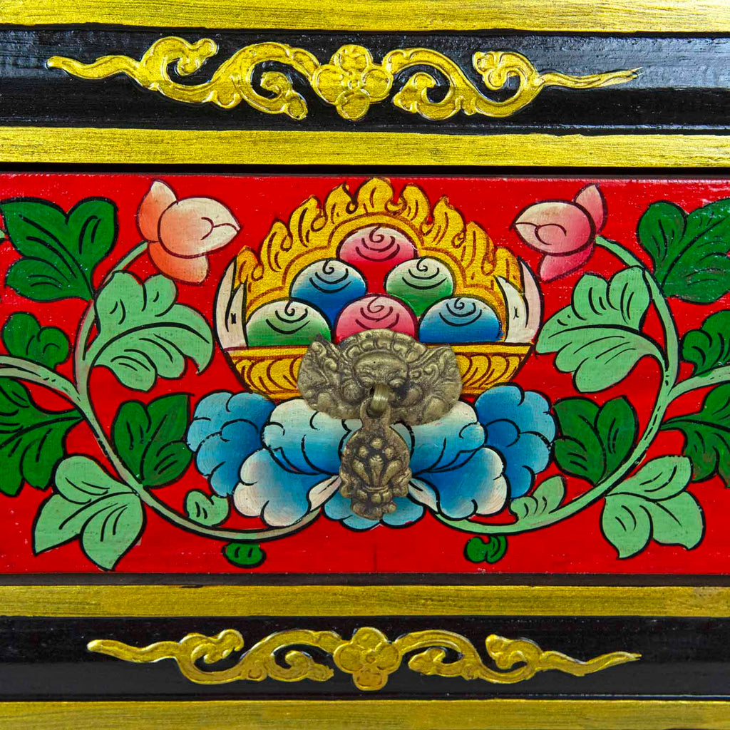 Tibetan Style Four Drawer Wooden Chest of Drawers No.439-Siesta Crafts