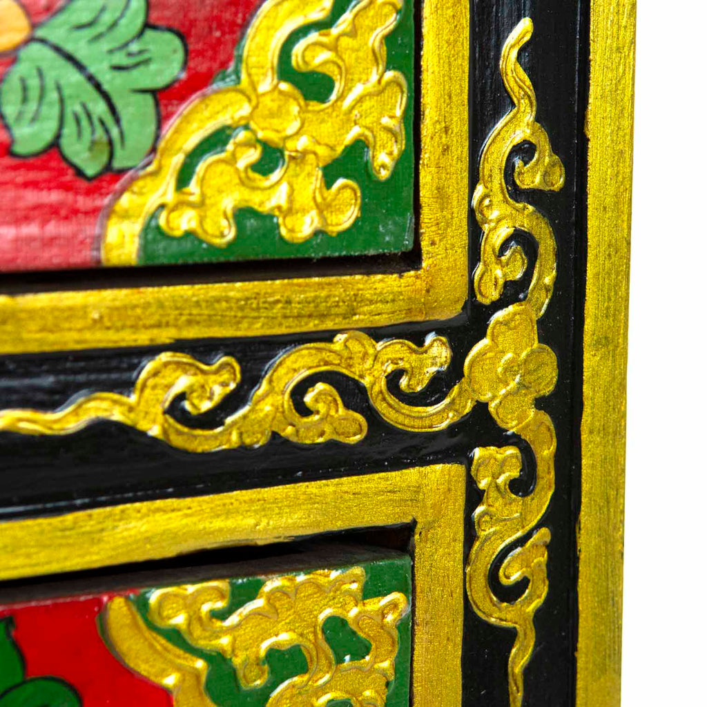 Tibetan Style Four Drawer Wooden Chest of Drawers No.439-Siesta Crafts