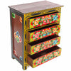 Tibetan Style Four Drawer Wooden Chest of Drawers No.439-Siesta Crafts