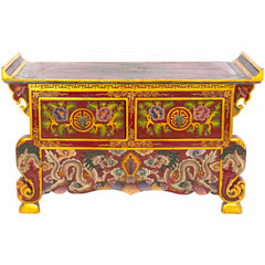 Tibetan Style Wooden Dragon Bench No.441-Siesta Crafts