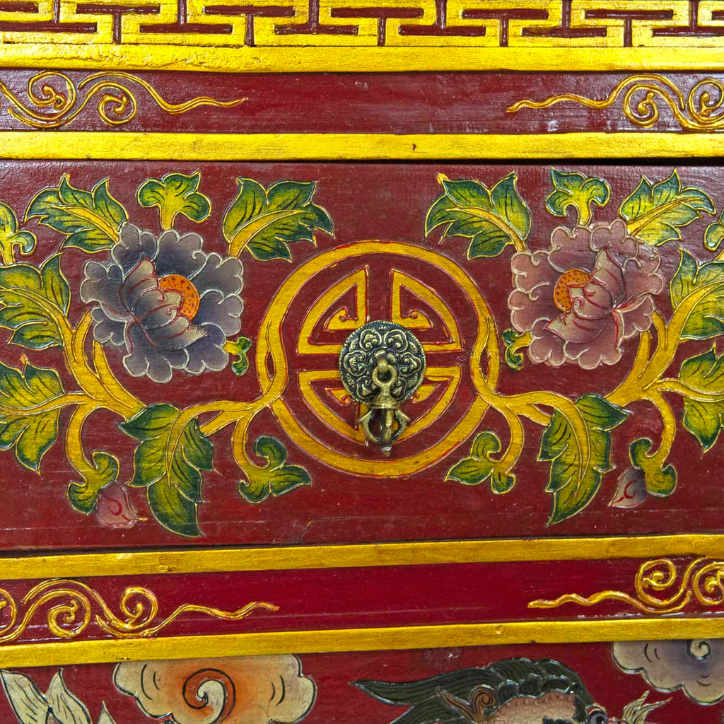Tibetan Style Wooden Dragon Bench No.441-Siesta Crafts