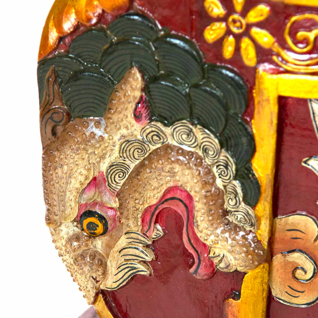 Tibetan Style Wooden Dragon Bench No.441-Siesta Crafts