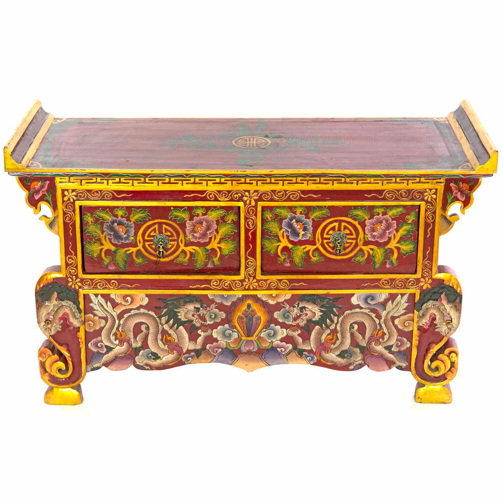 Tibetan Style Wooden Dragon Bench No.441-Siesta Crafts