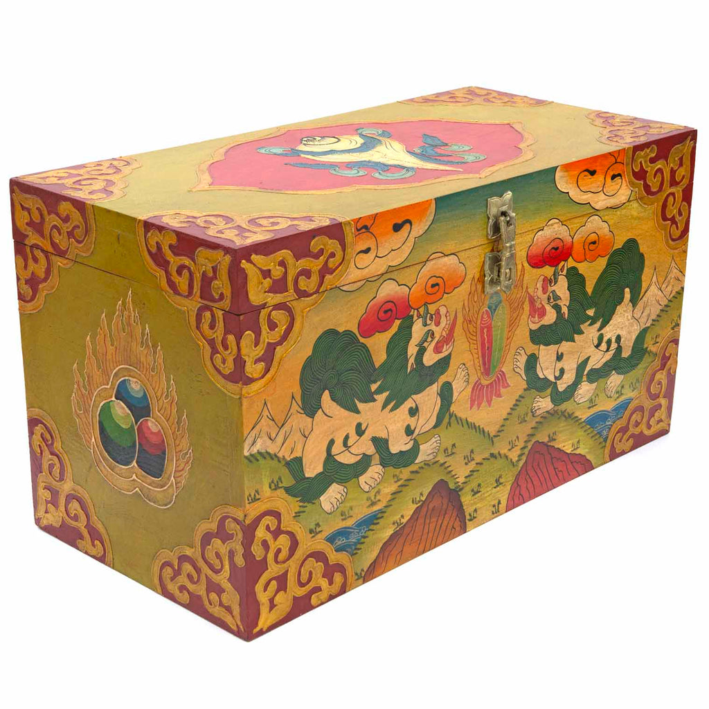 Tibetan Style Wooden Box No.444-Siesta Crafts