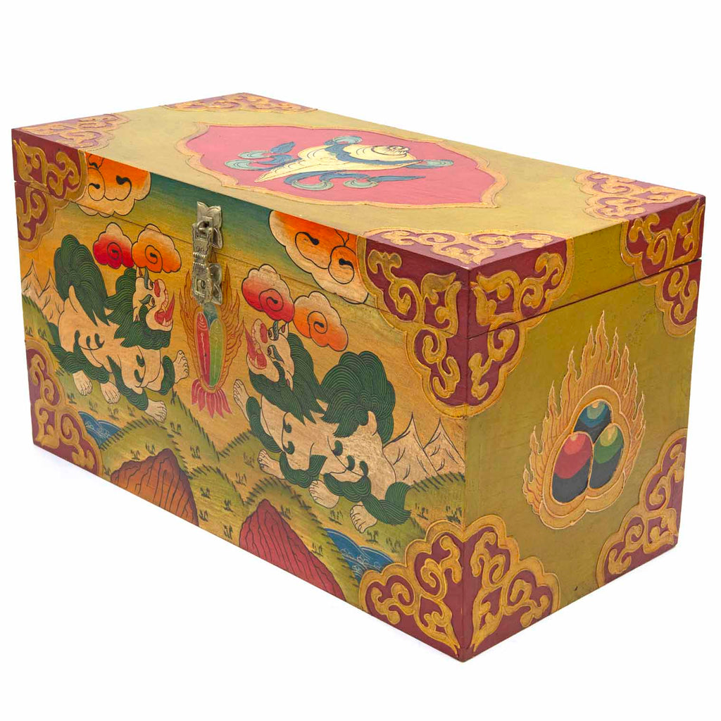 Tibetan Style Wooden Box No.444-Siesta Crafts